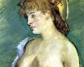 Blonde Woman with Bare Breasts - 爱德华·马奈